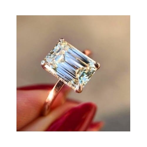 Elegant male and female engagement birthday gift electroplated craft inlaid with classic large square Artificial zircon Image 1