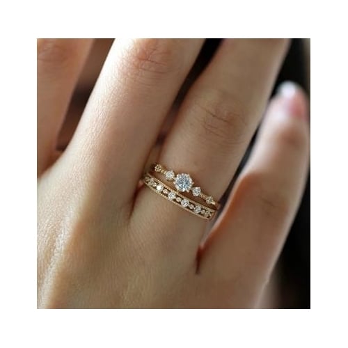 Womens Slim Simple Wedding Ring Ring Artificial zircon ia Simple Rings for Women Anti Allergies Fashion Jewelry Gift Image 1