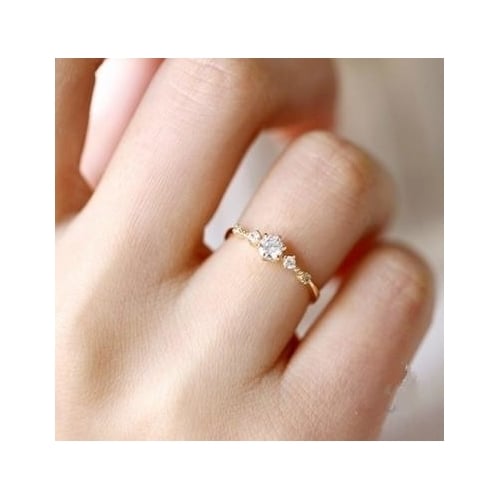 Womens Slim Simple Wedding Ring Ring Artificial zircon ia Simple Rings for Women Anti Allergies Fashion Jewelry Gift Image 4