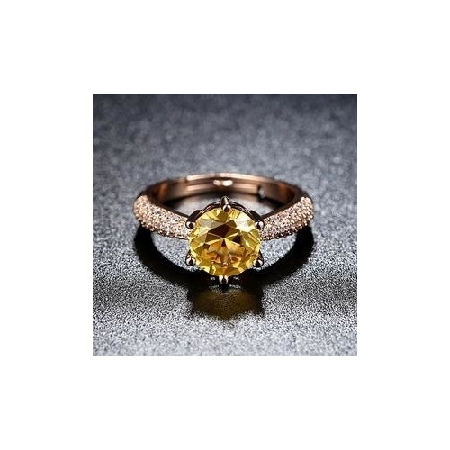 Fashion style Rings For Women Wedding Engagement Fashion Jewelry Gift yellow stone HJLHIJMJ Image 1