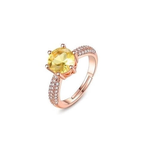 Fashion style Rings For Women Wedding Engagement Fashion Jewelry Gift yellow stone HJLHIJMJ Image 2