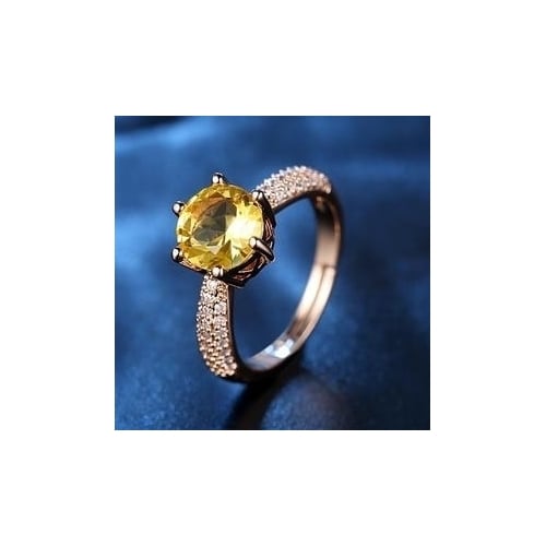 Fashion style Rings For Women Wedding Engagement Fashion Jewelry Gift yellow stone HJLHIJMJ Image 3