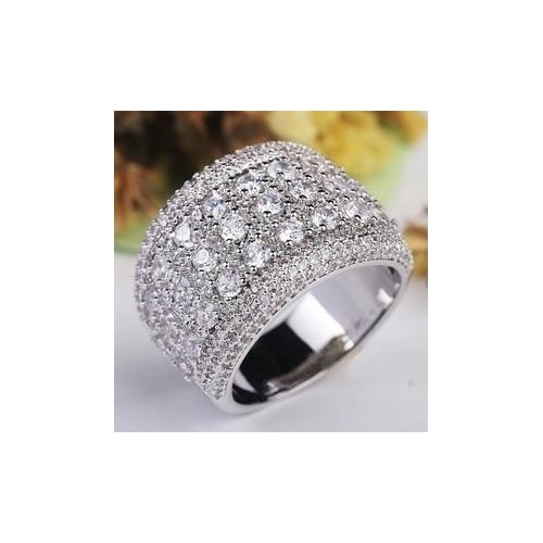 Fashion Big Fashion style CZ Artificial zircon Stone Rings for Women Wedding Engagement Jewelry Image 2