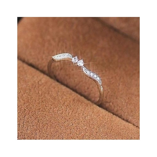 Fashion style Color Ring for Women with Cubic Artificial zircon Stone Vintage Leaf Shape Rings Image 1