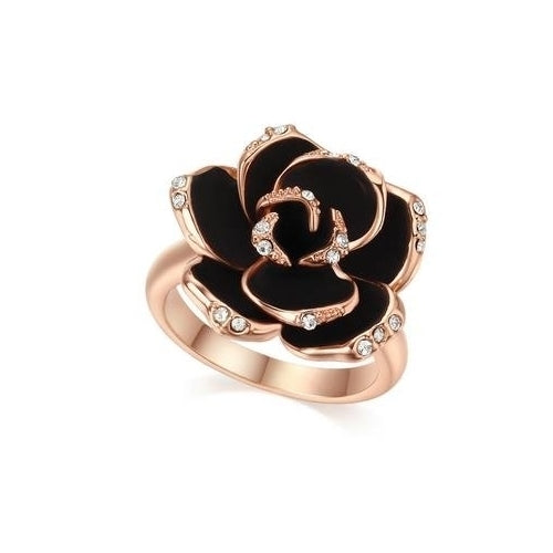 Black Rose Rose  Popular style Color Ring Austrian s For Girl Party Jewelry Full Sizes Top Quality Image 1