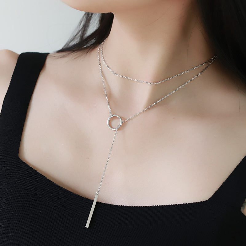 Long simple geometric necklace female fashion sweater chain spring and summer dress accessories hanging chain Image 2