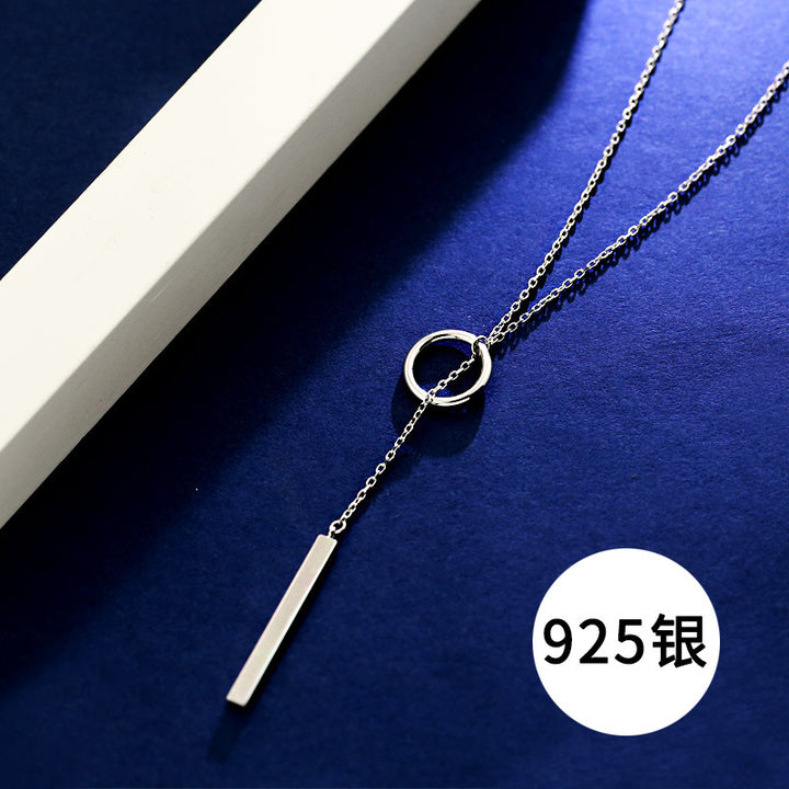 Long simple geometric necklace female fashion sweater chain spring and summer dress accessories hanging chain Image 4