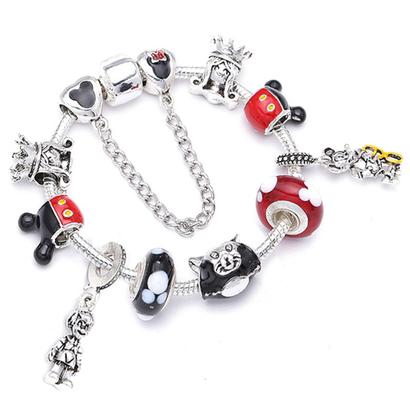 Alloy Fashion style Mickey Bracelet DIY Cartoon Studded Handbags Exquisite Small Gifts Image 1