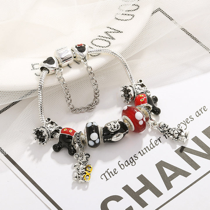 Alloy Fashion style Mickey Bracelet DIY Cartoon Studded Handbags Exquisite Small Gifts Image 2