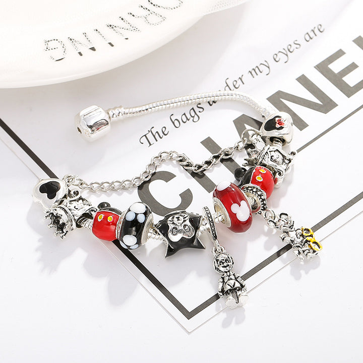 Alloy Fashion style Mickey Bracelet DIY Cartoon Studded Handbags Exquisite Small Gifts Image 3