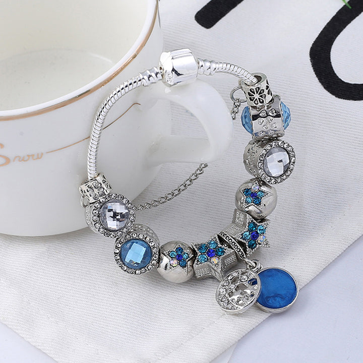 Hot national wind blue star alloy beaded bracelet popular star bracelet spot Image 3