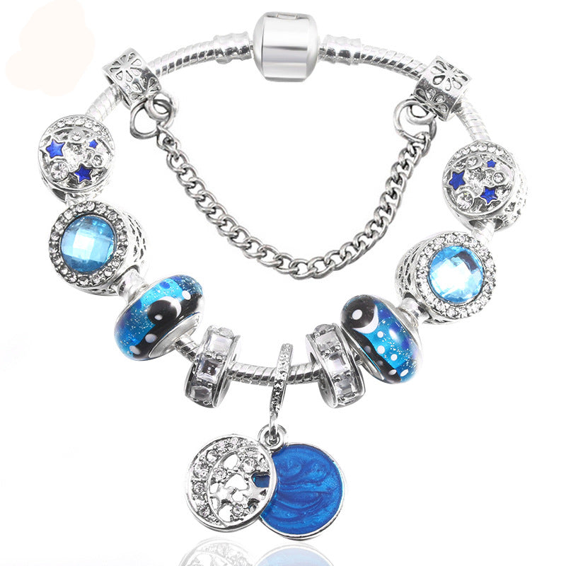 Alloy Fashion style Blue Star Bracelet DIY Ms. Beaded Image 1