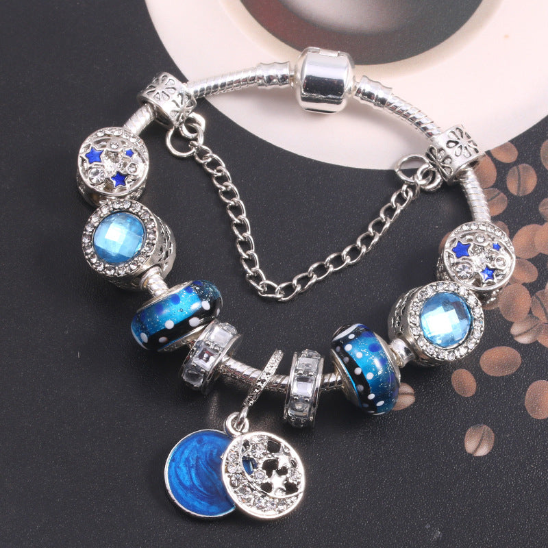 Alloy Fashion style Blue Star Bracelet DIY Ms. Beaded Image 2