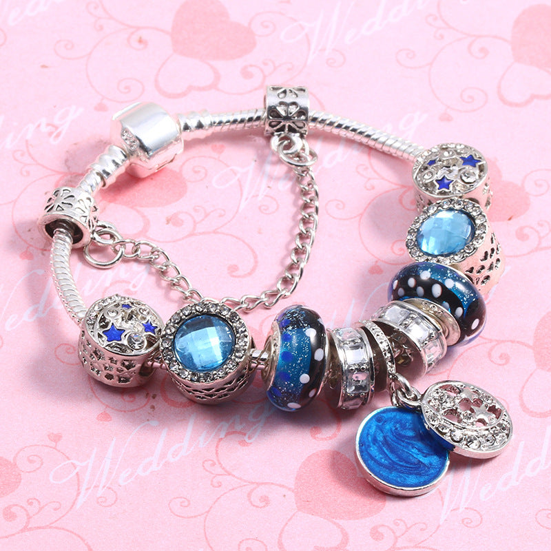 Alloy Fashion style Blue Star Bracelet DIY Ms. Beaded Image 3