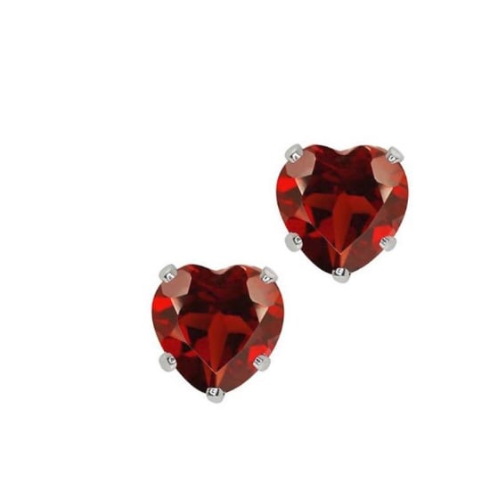 Sterling Silver Filled High Polish Finsh 8mm Heart Birthstone Earrings Studs Image 1