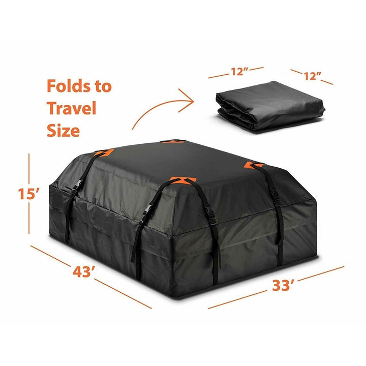 Zone Tech Car Roof Top Waterproof Travel Cargo Bag Carrier 15 Cubic ft Leakproof Image 7