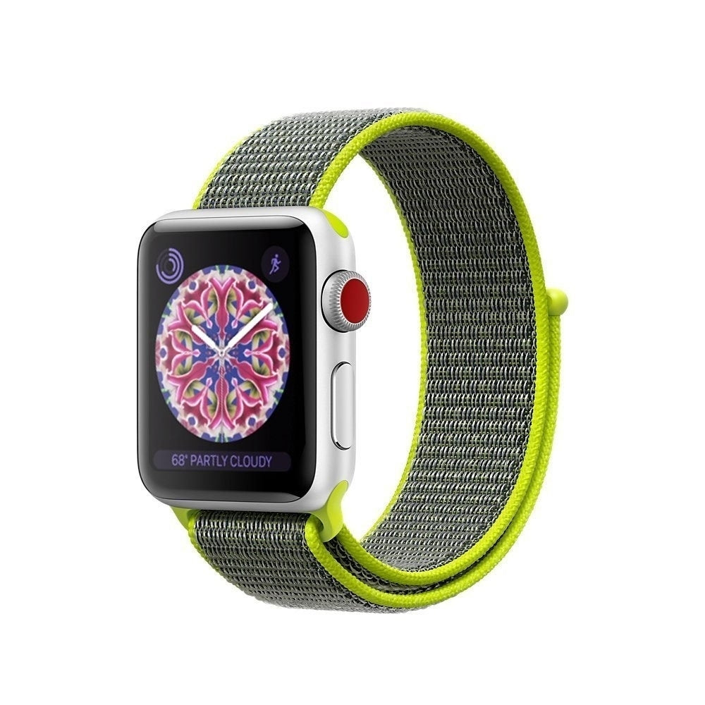 Soft Breathable Woven Nylon Replacement Sport Loop Band for Apple Watch Series 3,2,1 - 38MM Image 6