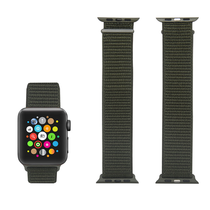 Soft Breathable Woven Nylon Replacement Sport Loop Band for Apple Watch Series 3,2,1 - 38MM Image 7