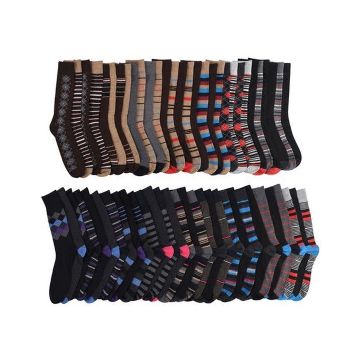 John Weitz 30 Pack Mens Dress Socks Assorted Colors Sizes 6-12.5 Cotton Blend Image 3