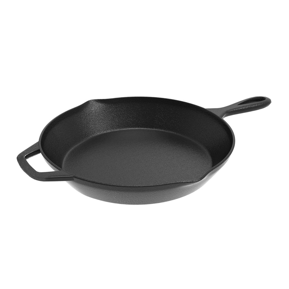 Classic Cuisine 12 Inch Cast Iron Skillet Pre-Seasoned Cooking Pan Heavy Duty Image 2