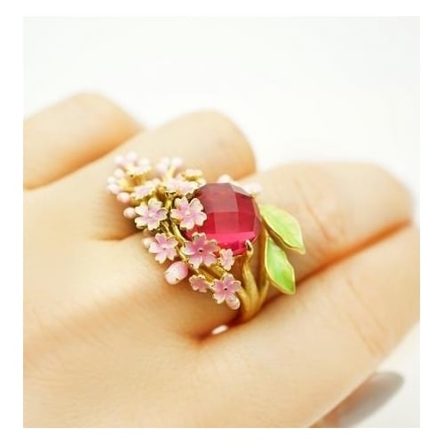 Pink Drop Rubber Insert Drill Popular style Ring Image 3