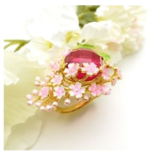 Pink Drop Rubber Insert Drill Popular style Ring Image 4