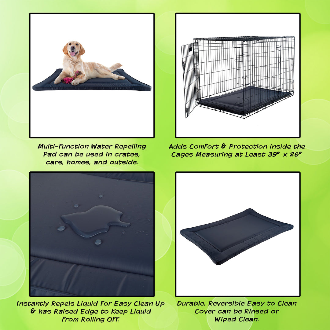 Waterproof Reversible Dog Bed Cage Pad Comfortable Easy Clean Medium 34x21 Image 4