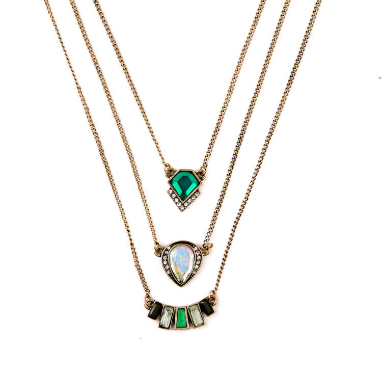 Exquisite multi-layer luxury   drop ladies necklace Image 1