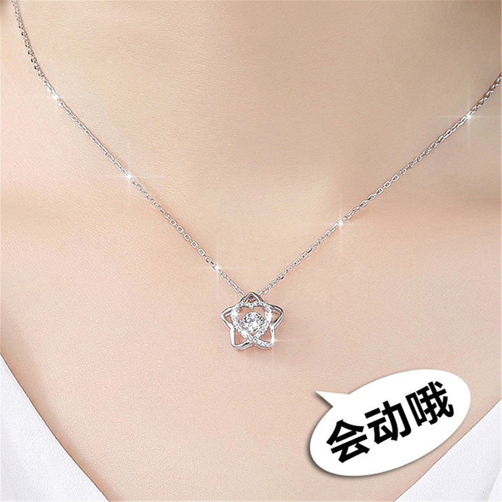 love six-pointed star pendant necklace female clavicle chain Simple personality 520 gift batch Image 2