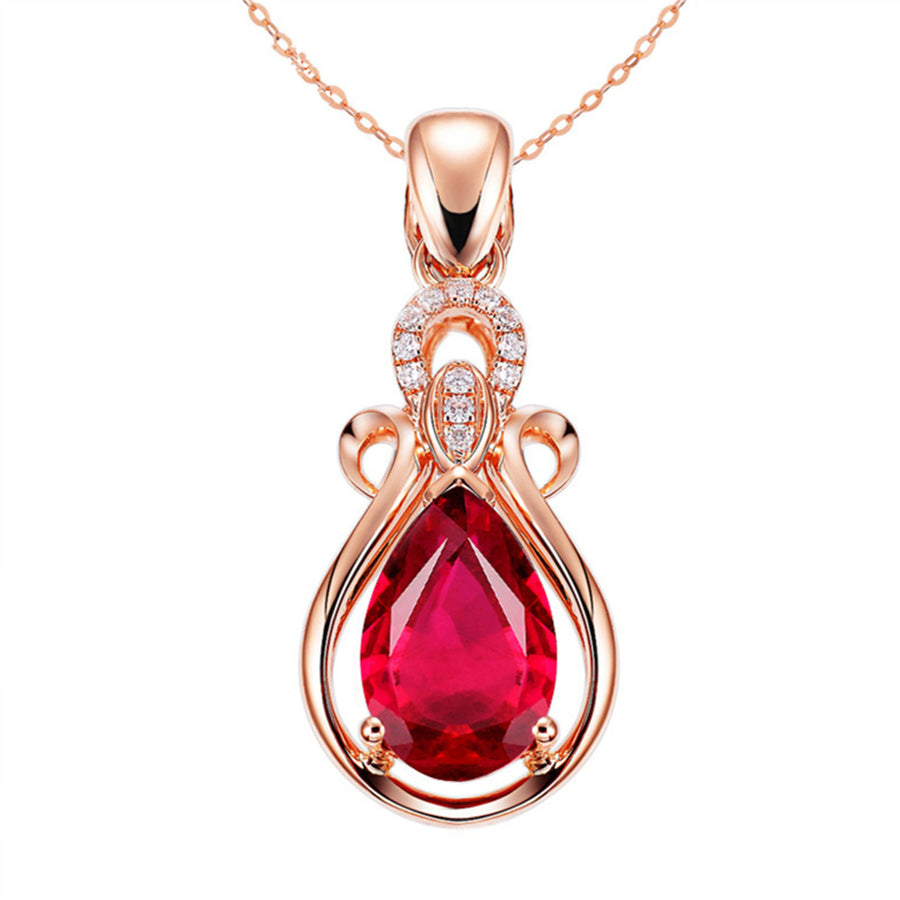 1.5 carat red treasure red tourmaline pendant Popular style colored  tone necklace jewelry female Image 1