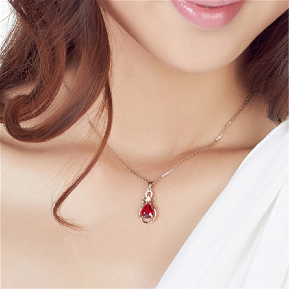 1.5 carat red treasure red tourmaline pendant Popular style colored  tone necklace jewelry female Image 2