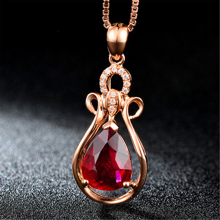 1.5 carat red treasure red tourmaline pendant Popular style colored tone necklace jewelry female Image 3