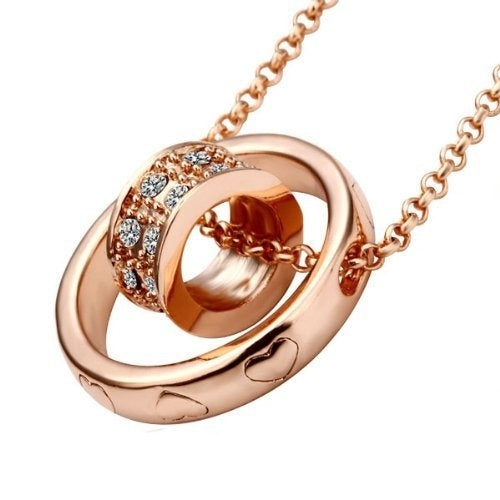 Rose  Popular style Double Ring Necklace Accessories Image 1