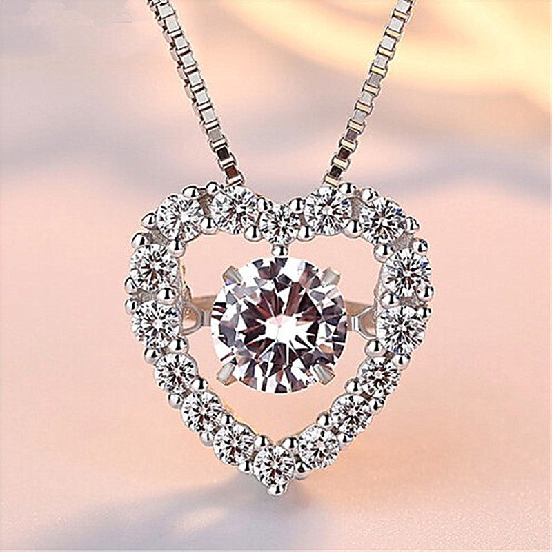 Love Pendant Fashion style Smart Necklace Inlay 3A Artificial zircon Pendant Heart Shaped Heart Image 1