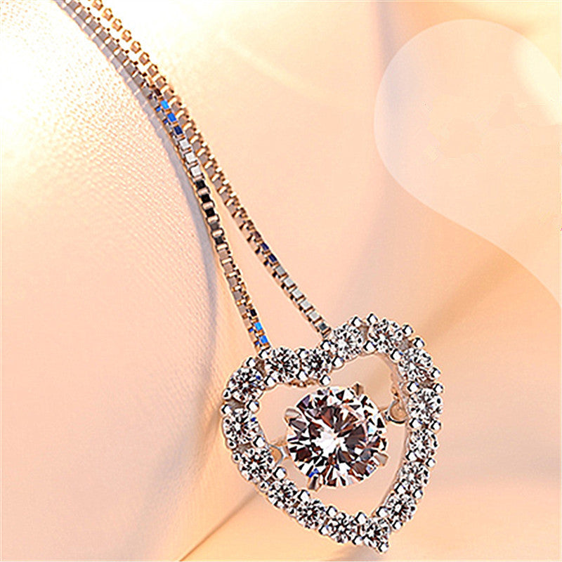 Love Pendant Fashion style Smart Necklace Inlay 3A Artificial zircon Pendant Heart Shaped Heart Image 2