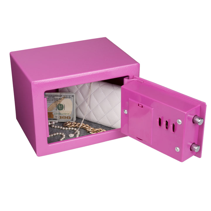 Stalwart Digital Steel Security Safe Pink 9x6.7 Inch Programmable Lock 1.5mm thick Image 3