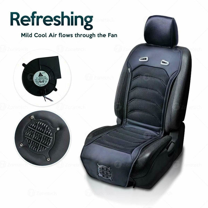 Zone Tech Car Seat Fresh Summer Cooling Chair Cover Cushion Air Fan Ventilation Image 3