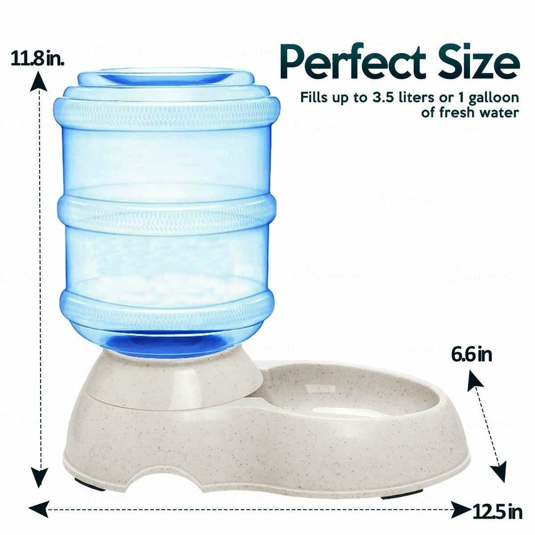 Zone Tech Automatic Self Dispensing Gravity Pet Feeder Waterer 3.7 Liters Image 4