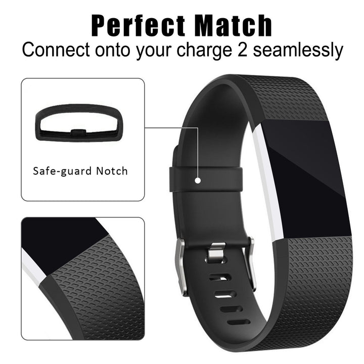 3 Pks Large Classic Replacement Band for Fitbit Charge 2 Bracelet Straps with Metal ClaspWristbands for Women Men Boys Image 6