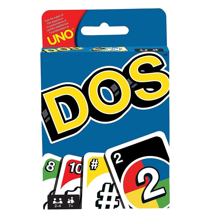 Uno DOS Card Game Colorful Classic Teams Version Mattel Image 1