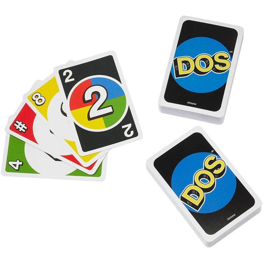 Uno DOS Card Game Colorful Classic Teams Version Mattel Image 2