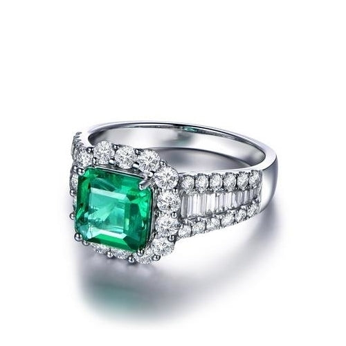Popular style  hegemonic square emerald ring engagement ring air luxury ring Image 2