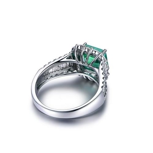 Popular style  hegemonic square emerald ring engagement ring air luxury ring Image 3