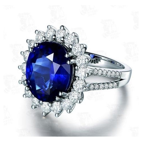 fashionable Artificial zircon Popular style ring with sapphire creative ring Image 1