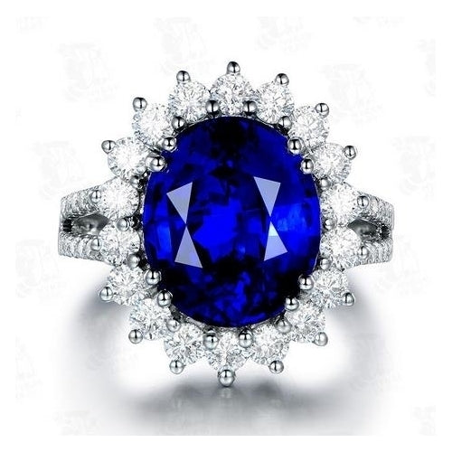 fashionable Artificial zircon Popular style ring with sapphire creative ring Image 2