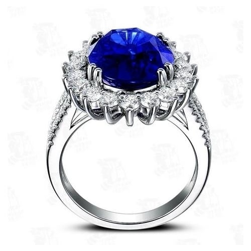 fashionable Artificial zircon Popular style ring with sapphire creative ring Image 3