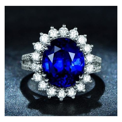 fashionable Artificial zircon Popular style ring with sapphire creative ring Image 4