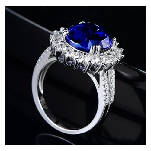 fashionable Artificial zircon Popular style ring with sapphire creative ring Image 4