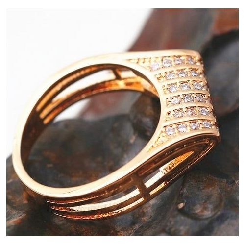 Fashionable Popular style inlaid Artificial zircon simple double-core Popular style retaining ring Image 2