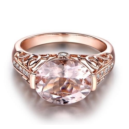 Color separation Popular style rose Popular style fashion Artificial zircon ring Image 2